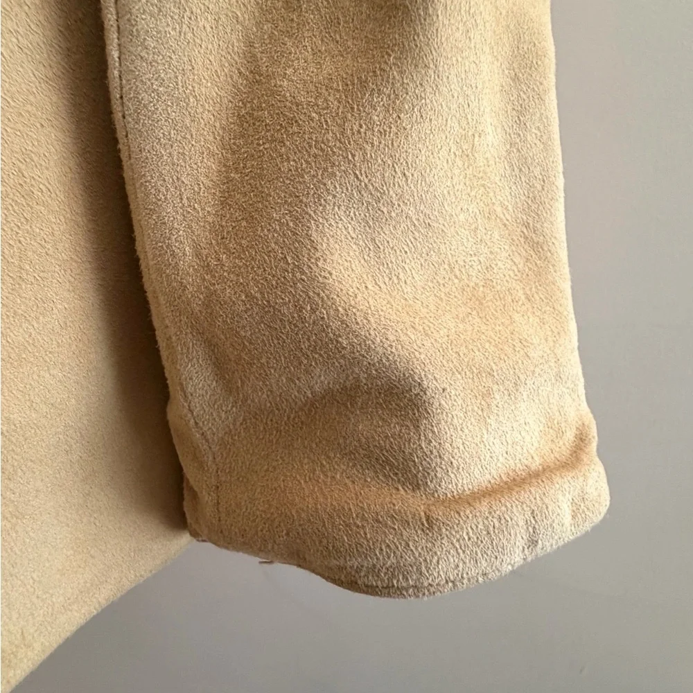 Krizia VTG Sheepskin Suede Button-Front Jacket, tan, IT40 but modern XS, EUC - Picture 10 of 15